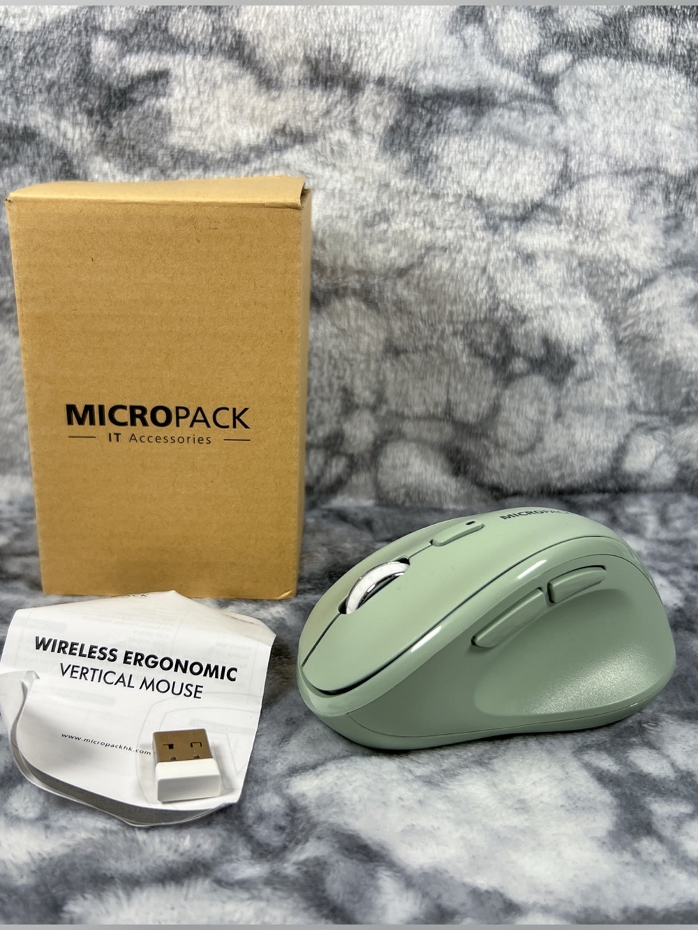 Micropack MP-V01W-GN Wireless Ergonomic Vertical Mouse Green USB 1600 DPI